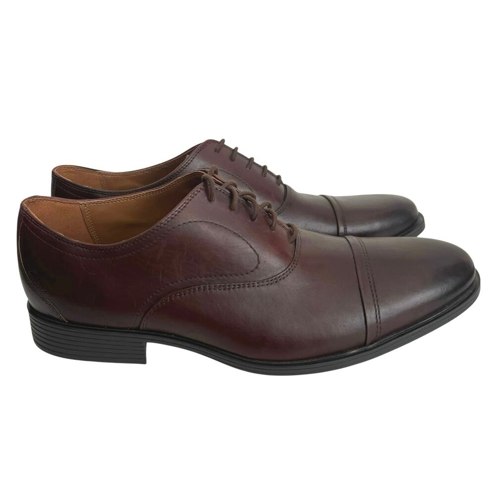 Clarks Collection Whiddon Ox Mahogany Leather Oxford Shoes Size 13 - Picture 2 of 13